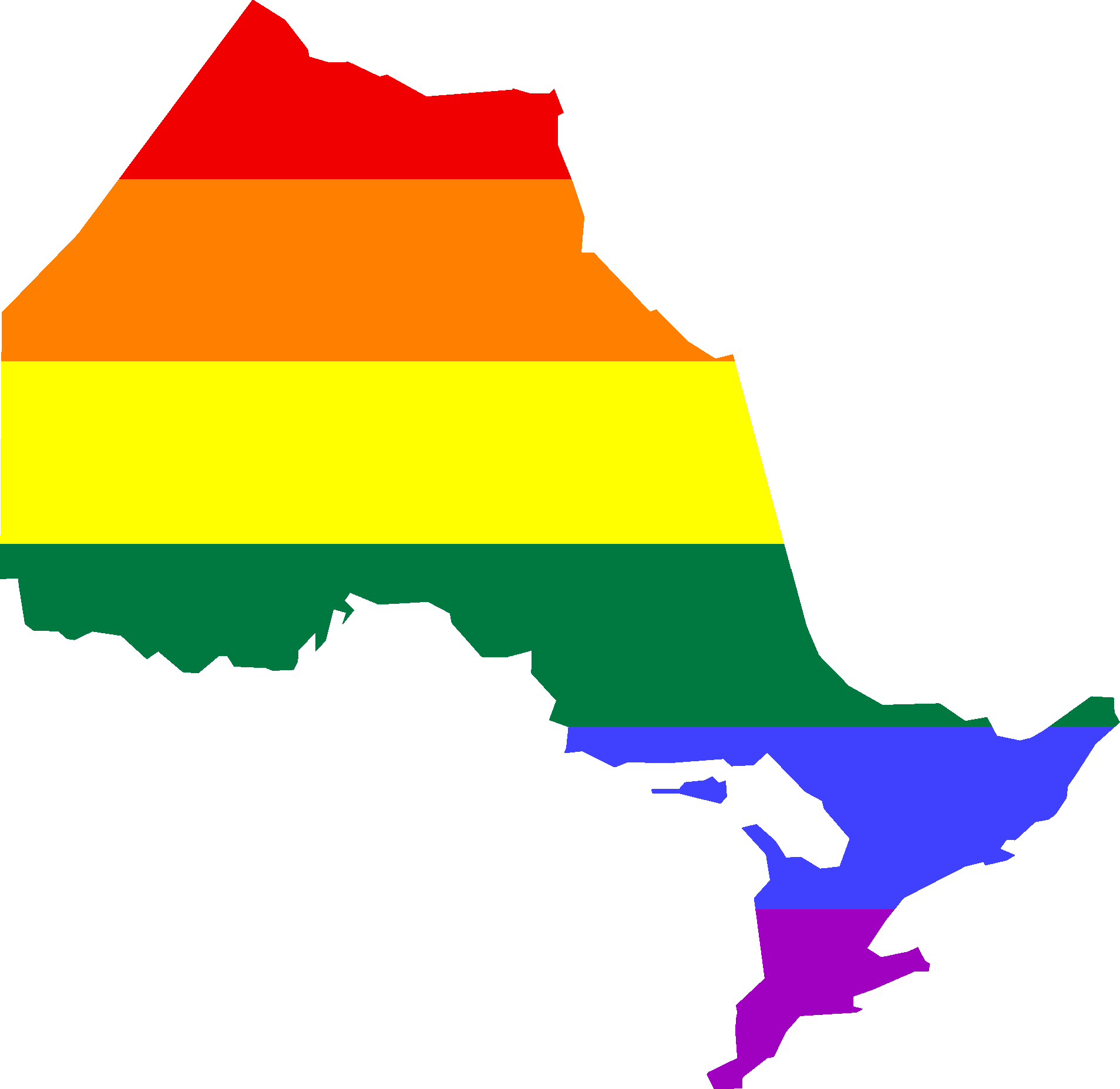 Lgbt Flag Map Of Ontario - Ontario (1907x1854), Png Download