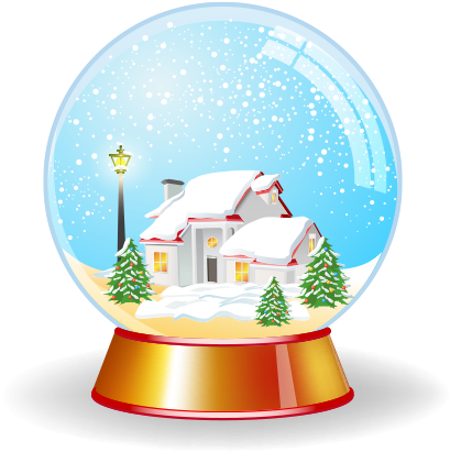 Christmas House In Magic Crystal Globe Vector Illustrations - House (1200x628), Png Download