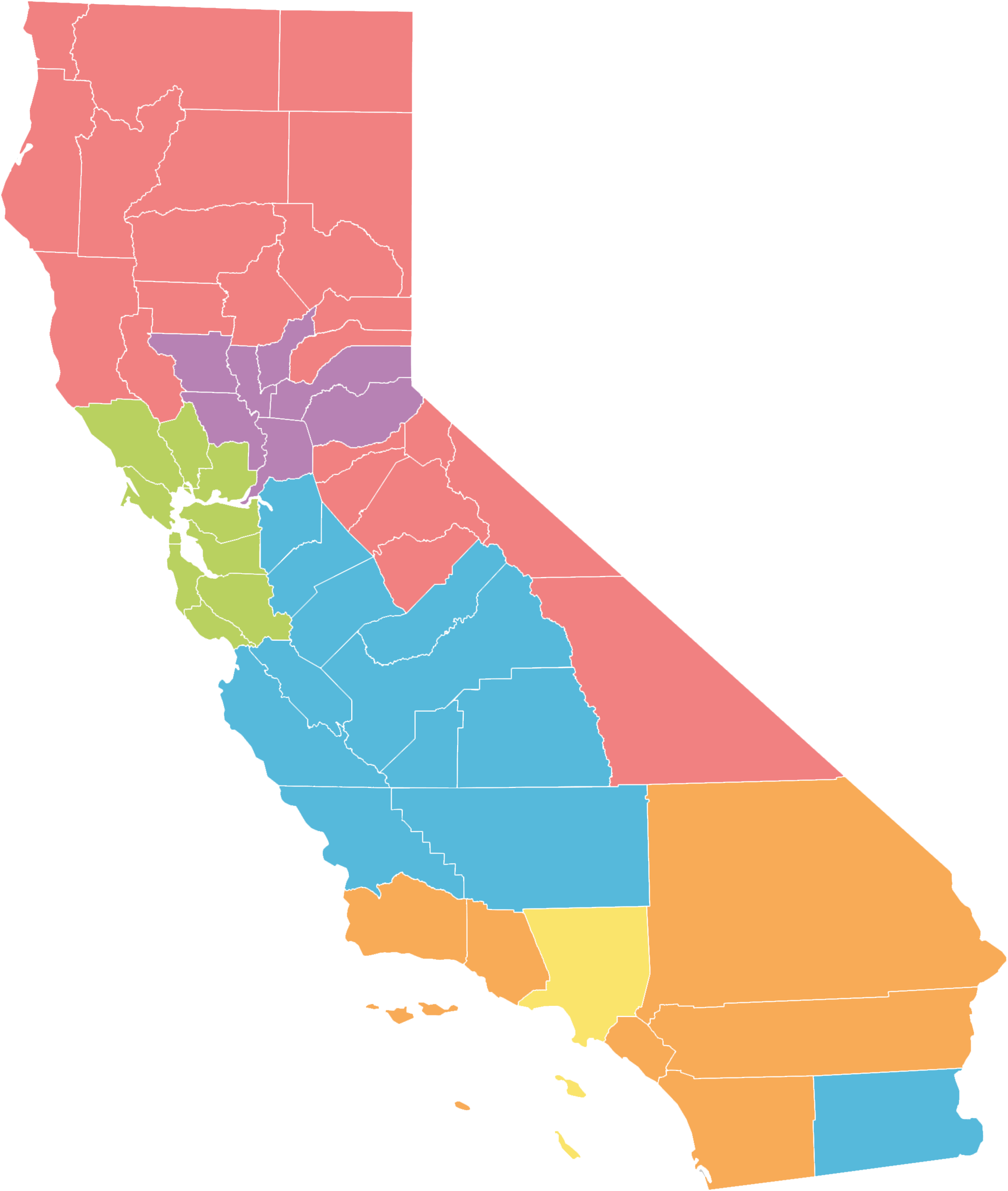 The Lgbt Divide In California - California County Election Results 2016 (330x390), Png Download