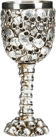 Silver Skull Chalice - Silver (555x555), Png Download