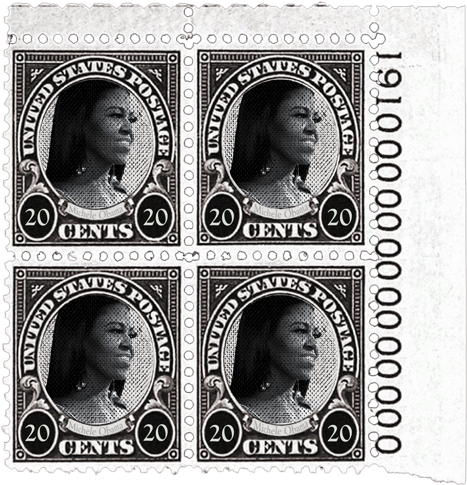 Michelle Obama - Stamps (1007x1007), Png Download
