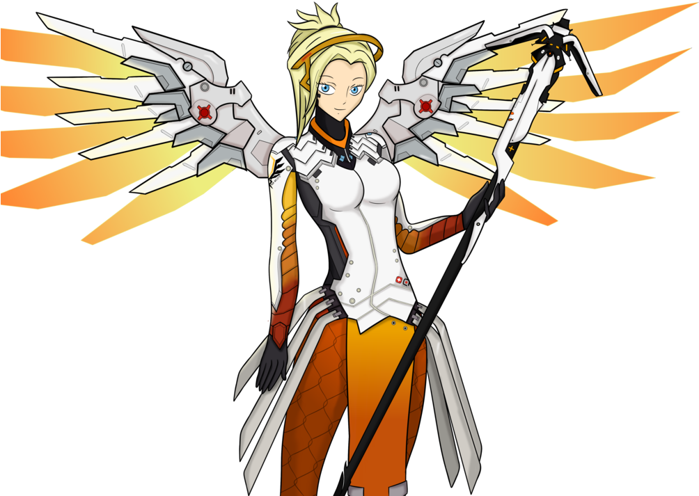 Mercy Transparent Png - Overwatch Mercy Fanart Png (1024x717), Png Download