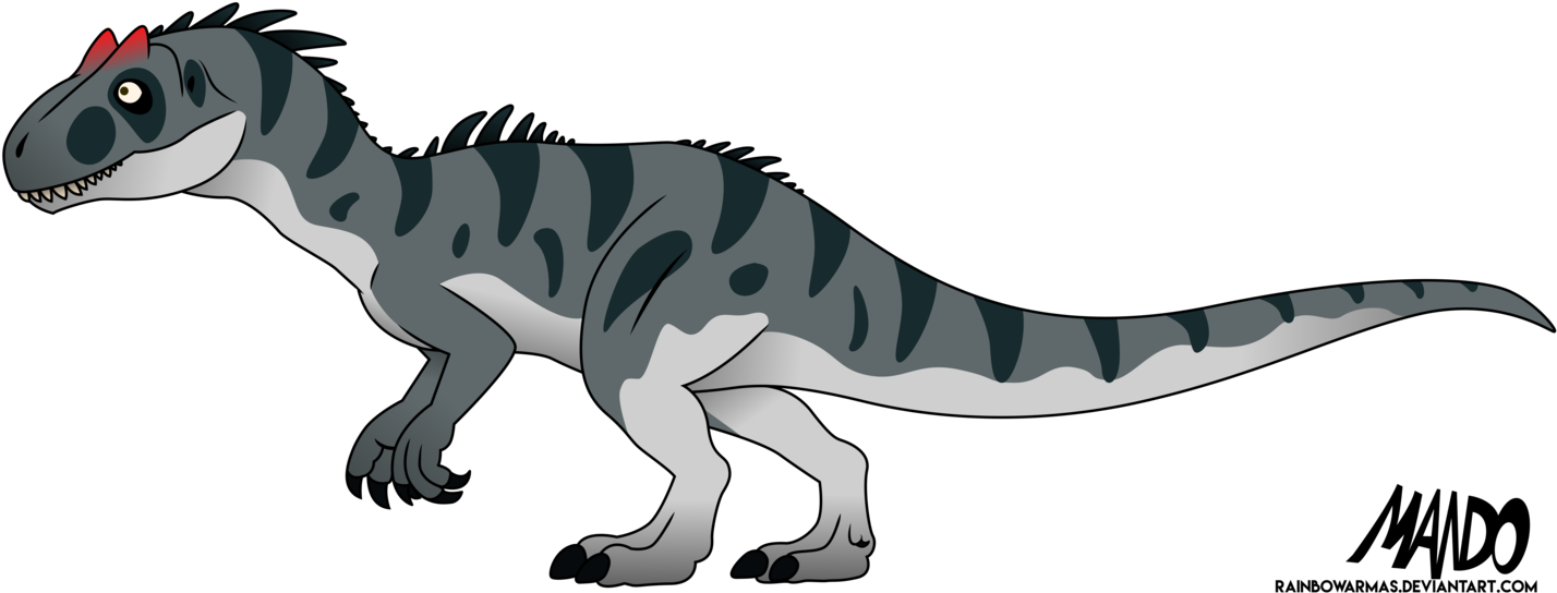 Allosaurus By Rainbowarmas On Deviantart Svg Freeuse - Allosaurus Deviantart (1439x554), Png Download