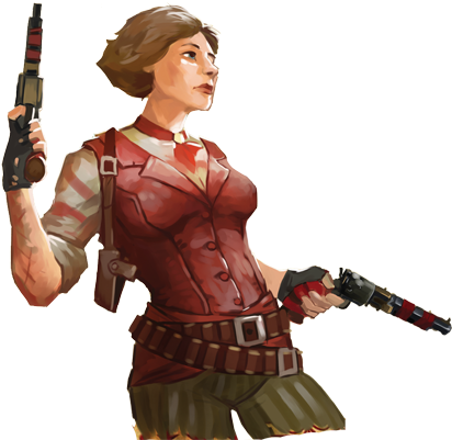 Vox Pistol Woman Paul Guzenko - Bioshock Infinite Vox Populi Concept Art (450x427), Png Download