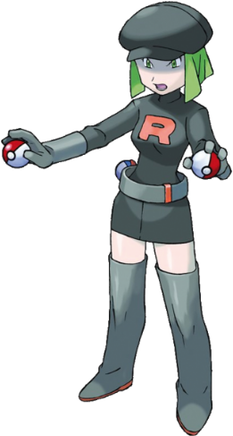 In The Games, Team Rocket Is A Ruthless Organization - Team Rocket Female Grunt (300x517), Png Download