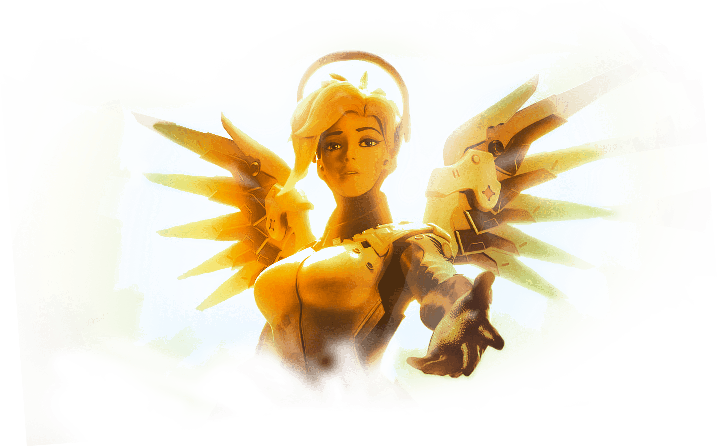 Overwatch Mercy Res - Mercy Wig. Overwatch Cosplay. (1436x893), Png Download