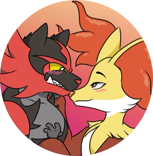Image - Delphox And Incineroar (520x532), Png Download