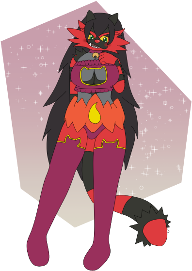 Some More Art Of The Incineroar Gal I Did A Few Days - Embarrassment (500x647), Png Download