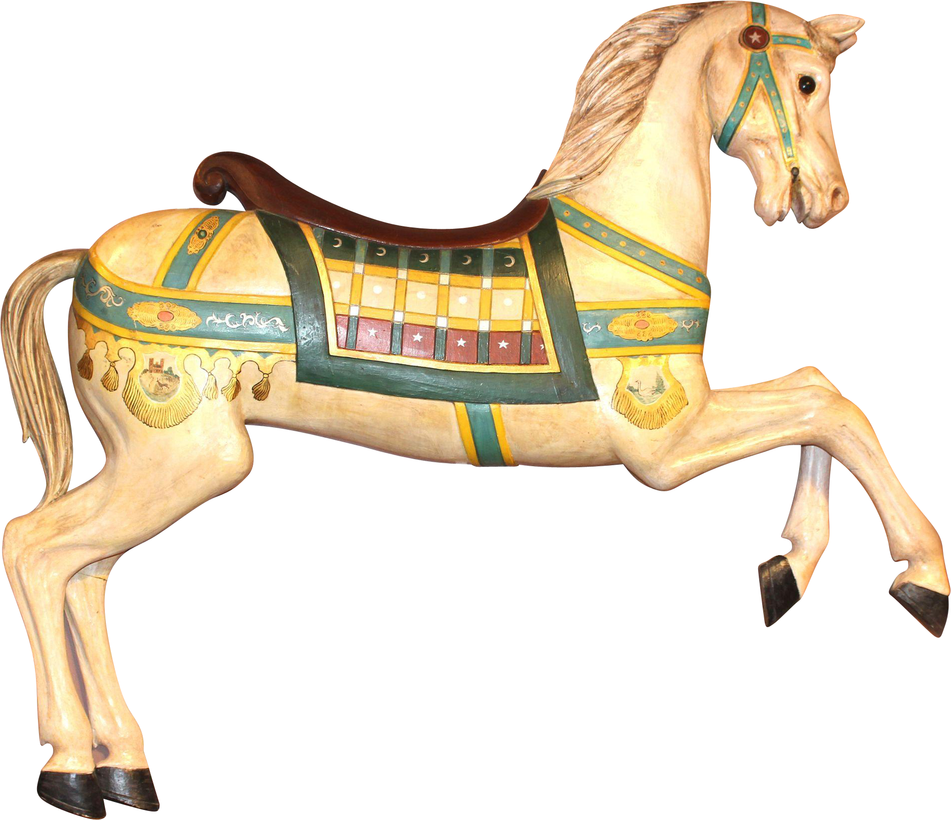 Jpg Royalty Free Download Polychrome Decorated Prancer - Horse Carousel Png (1903x1903), Png Download