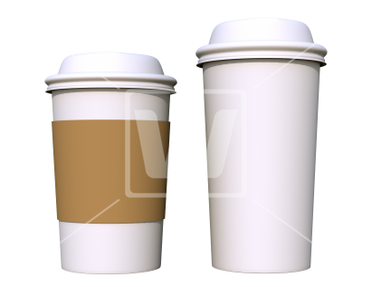 Two Plastic Coffee Cups - Coffee Cup (550x351), Png Download