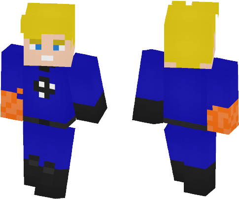 Human Torch (marvel) - Lil Uzi Vert Minecraft Skin (584x497), Png Download