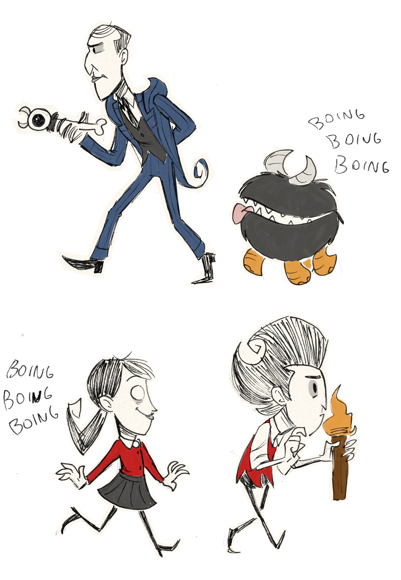 1) Willow And Wilson Are Almost Always Standing Together - Cartoon (1280x1848), Png Download