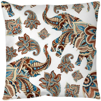 Watercolor Ethnic Elephant With Paisley Elements Background - Elephant Background Boho (400x400), Png Download