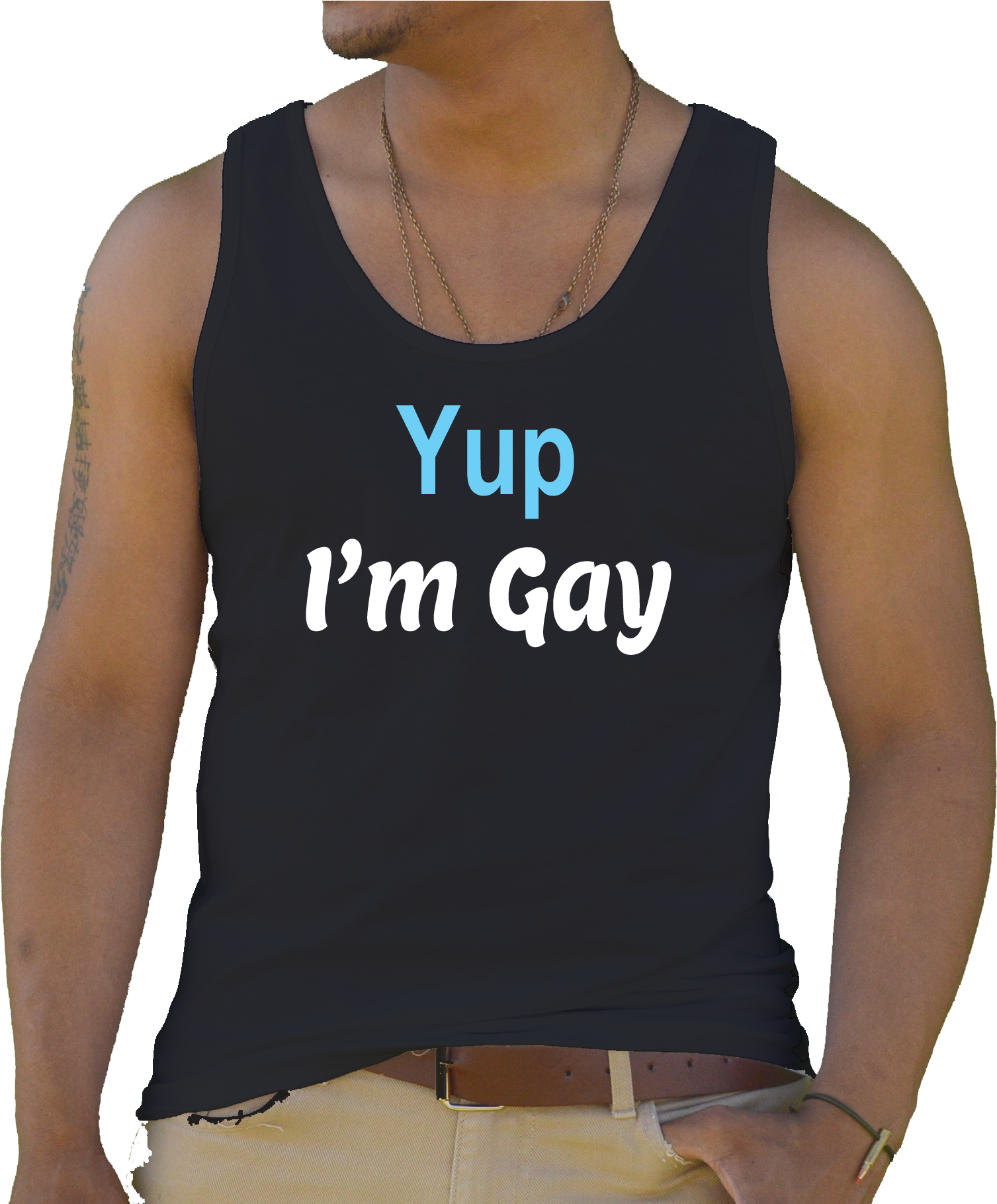Yup I'm Gay - Active Tank (1699x1819), Png Download