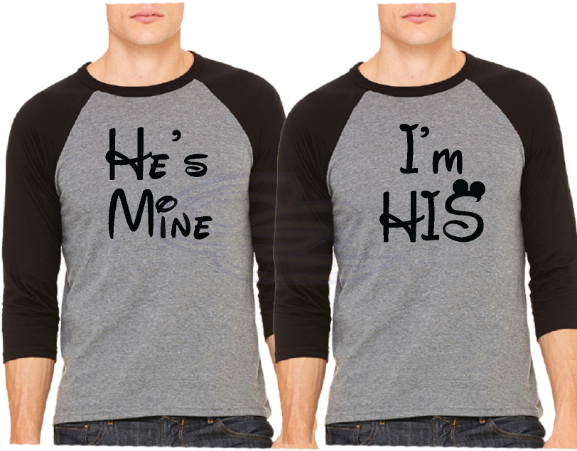 Lgbt Gay I'm His He's Mine With Initials And Wedding - Cute Gay Couple T Shirts (812x697), Png Download