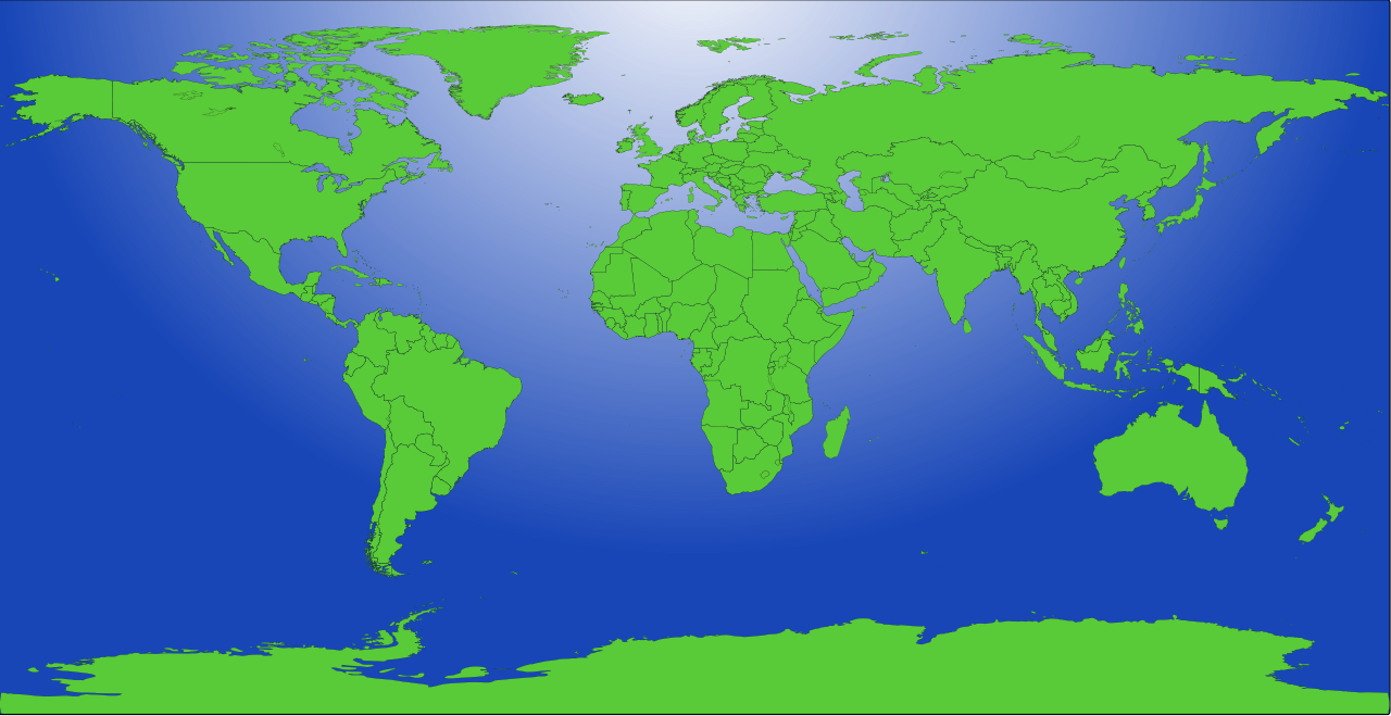Blank World Map - World Population Density 1900 (1280x659), Png Download