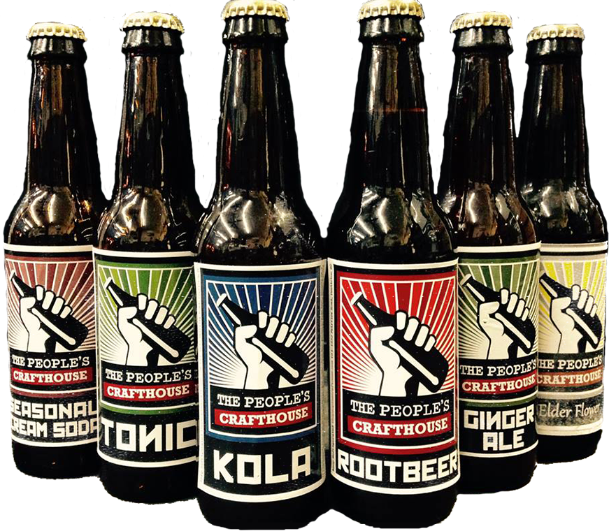 Line Up Of Soda Bottles - People's Crafthouse (871x760), Png Download