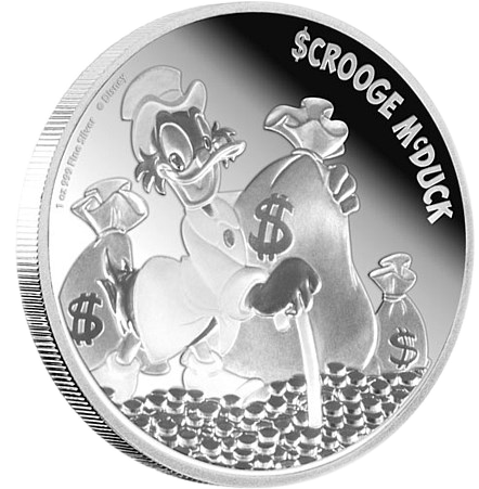 Niue 2015 Disney - Uncle Scrooge Silver Coin (450x450), Png Download