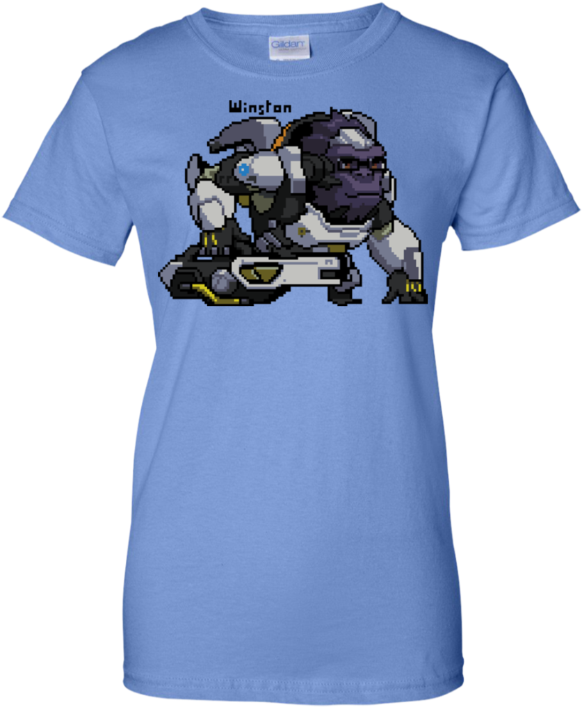 Overwatch Shirt Winston Pixel Name Watchauto - Cat Playing Drums T-shirt (1024x1024), Png Download