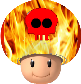 Fire Evil Toad Head - Blue Toad Mario Head (343x357), Png Download
