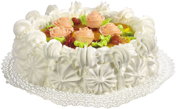 Торт С Кремом, Фруктовый Торт С Кремом И Желе, Торт - Png Cake (600x375), Png Download