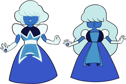 Here You Go I Did Her Crystal Gem Design, Since I Feel - Steven Univer Sapphire Redesign (540x383), Png Download
