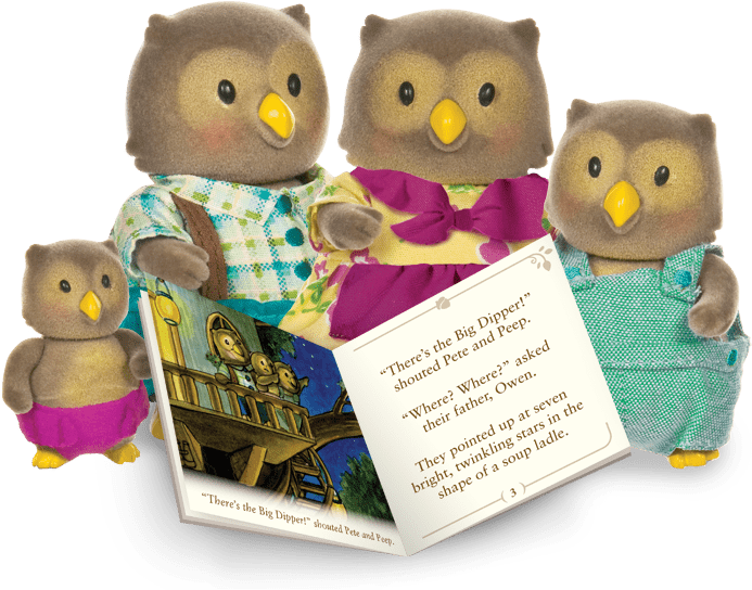 The - Li'l Woodzeez Owl Family With Storybook (900x660), Png Download