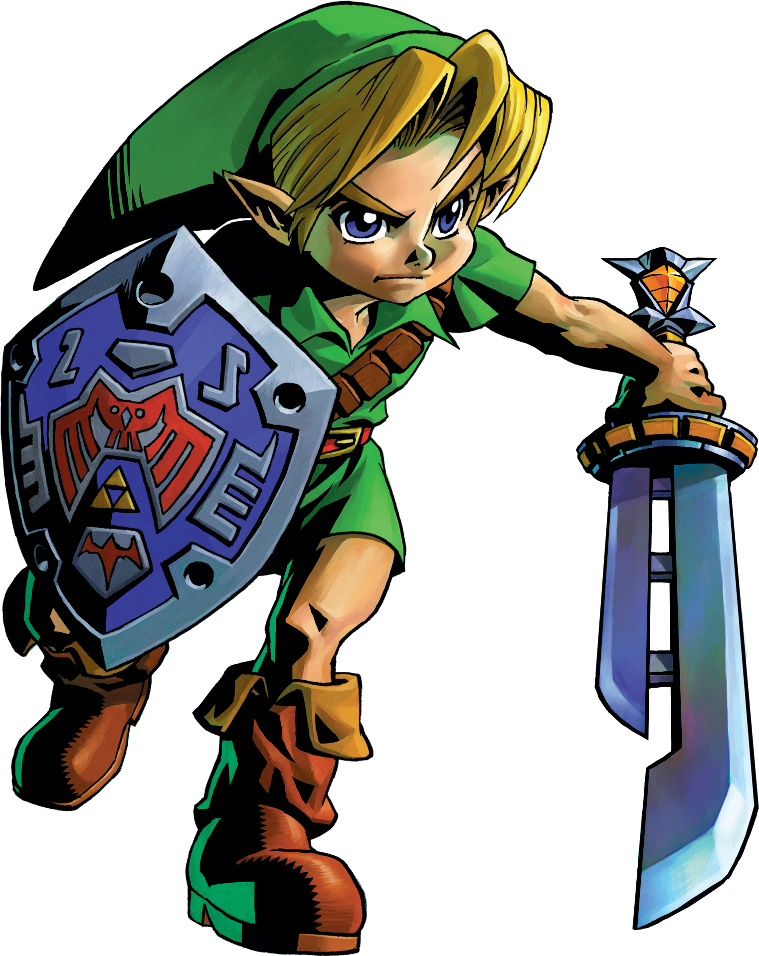 Link Artwork 3 - Legend Of Zelda Majora's Mask 3d Link (1580x1918), Png Download
