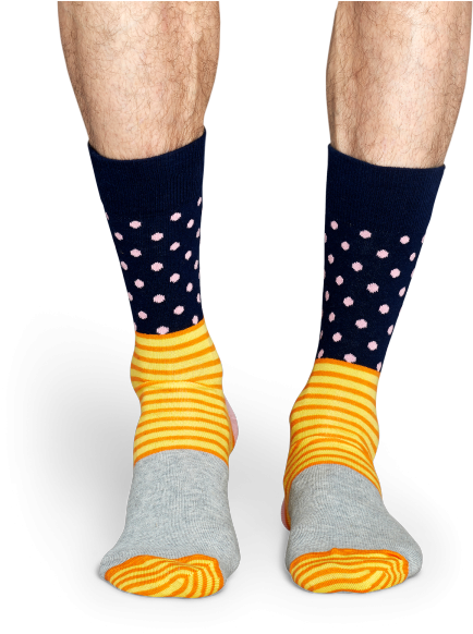 Happy Socks Dot Socks - Navy Blue (667x1000), Png Download