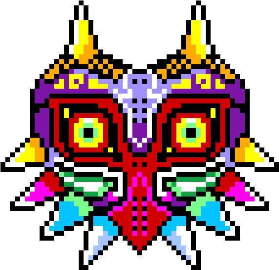 Majora's Mask - Majora's Mask Minecraft Pixel Art (650x600), Png Download