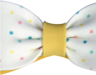 Gumpaste Bows Small Yellow Dot Print - Swimwear (400x400), Png Download
