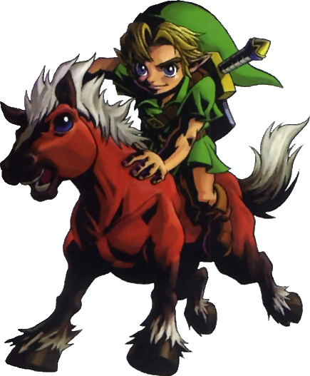 Link With Majora's Mask By Dudez01 On Deviantart Epona - Link Zelda Majora's Mask (435x527), Png Download