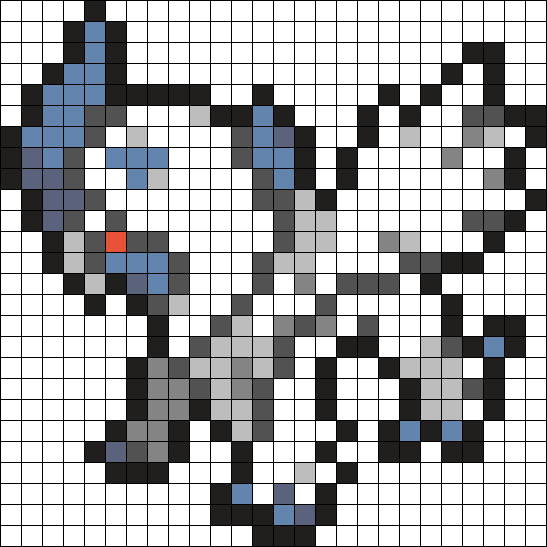 Mega Absol Pokemon Sprite Perler Bead Pattern / Bead - Mega Absol Pixel Art (547x547), Png Download
