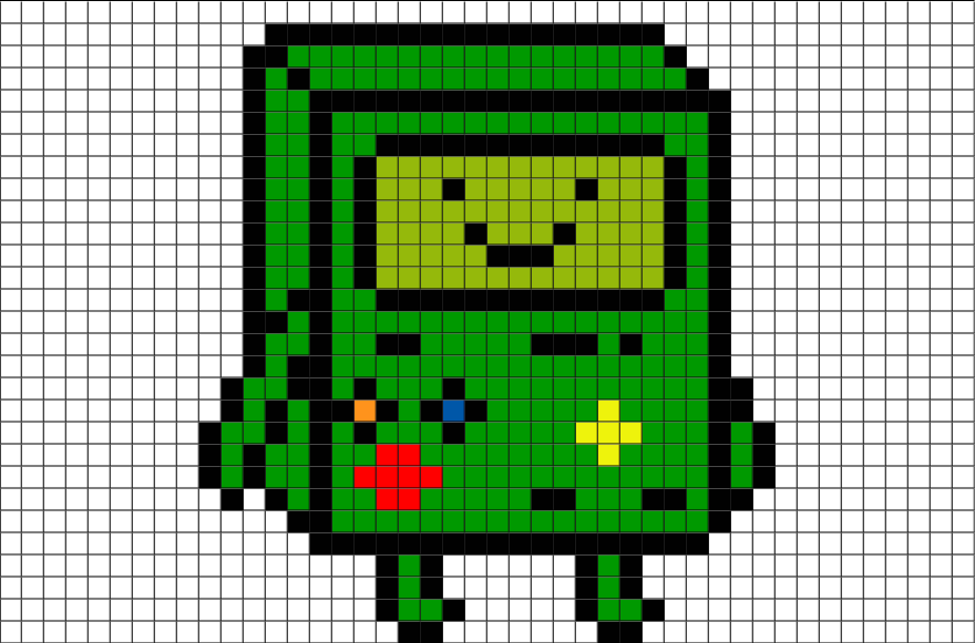 Adventure Time Bmo Pixel Art (880x581), Png Download