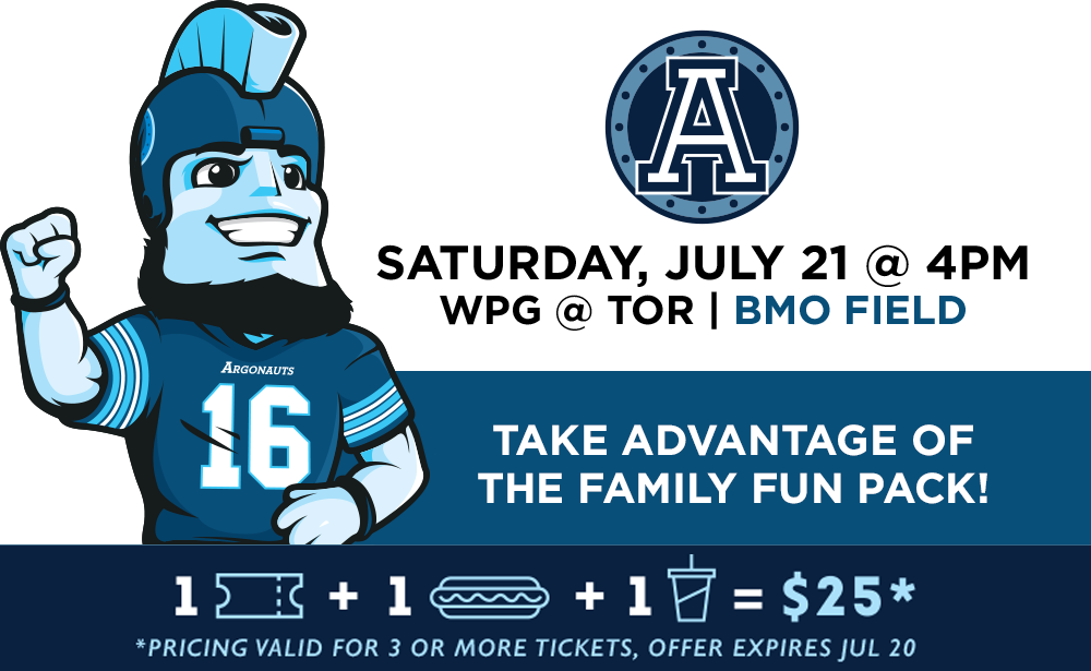 The Argos Are Excited To Host The Family Day Game - Toronto Argonauts (1000x615), Png Download