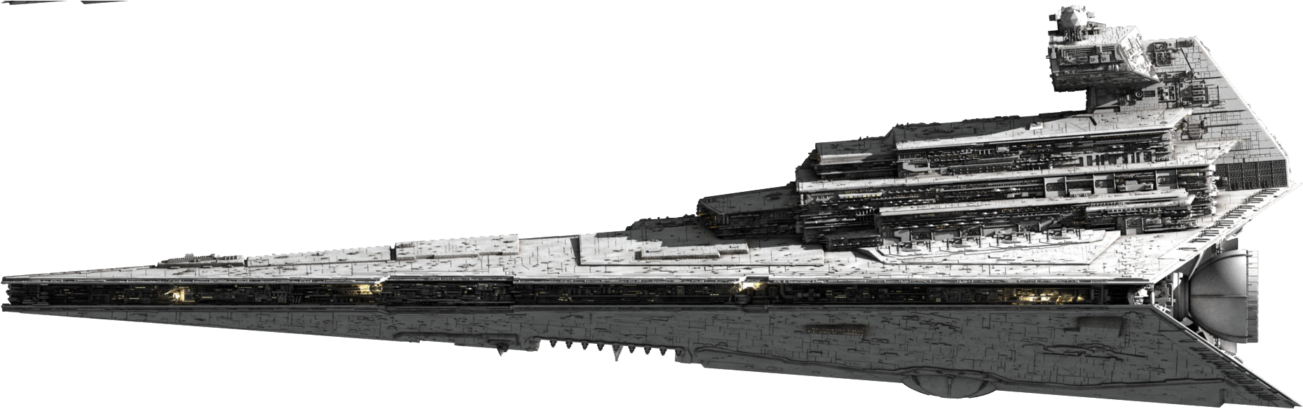 Imperial Star Destroyer Side View (2119x646), Png Download