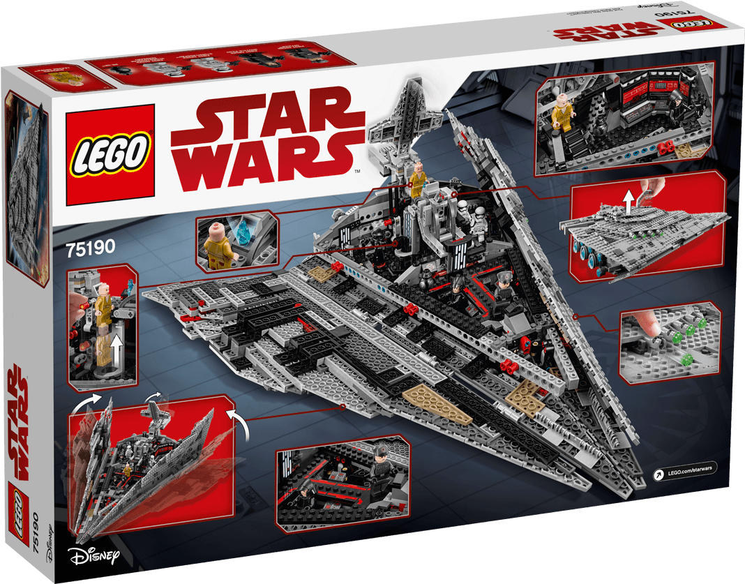Lego Star Wars First Order Star Destroyer™ - Lego 75190 - First Order Star Destroyer (1488x837), Png Download