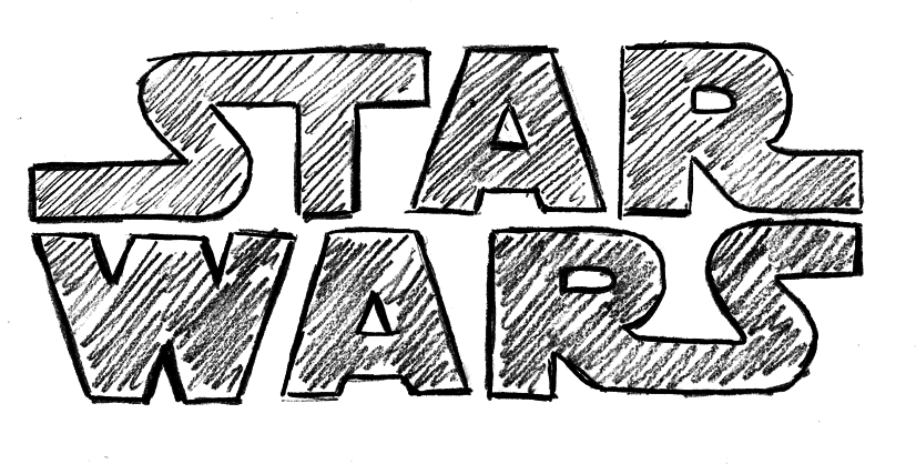 The Star Wars - Star Wars Sketches Easy (826x418), Png Download