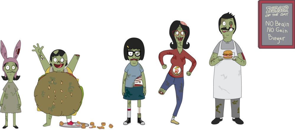 Familylineup - Bob's Burgers (1000x441), Png Download