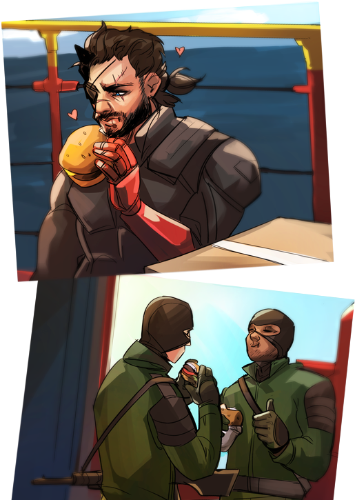 Metal Gear,mgs, Metal Gear Solid, ,фэндомы,venom Snake,the - Metal Gear Solid V Kaz Burgers (600x745), Png Download