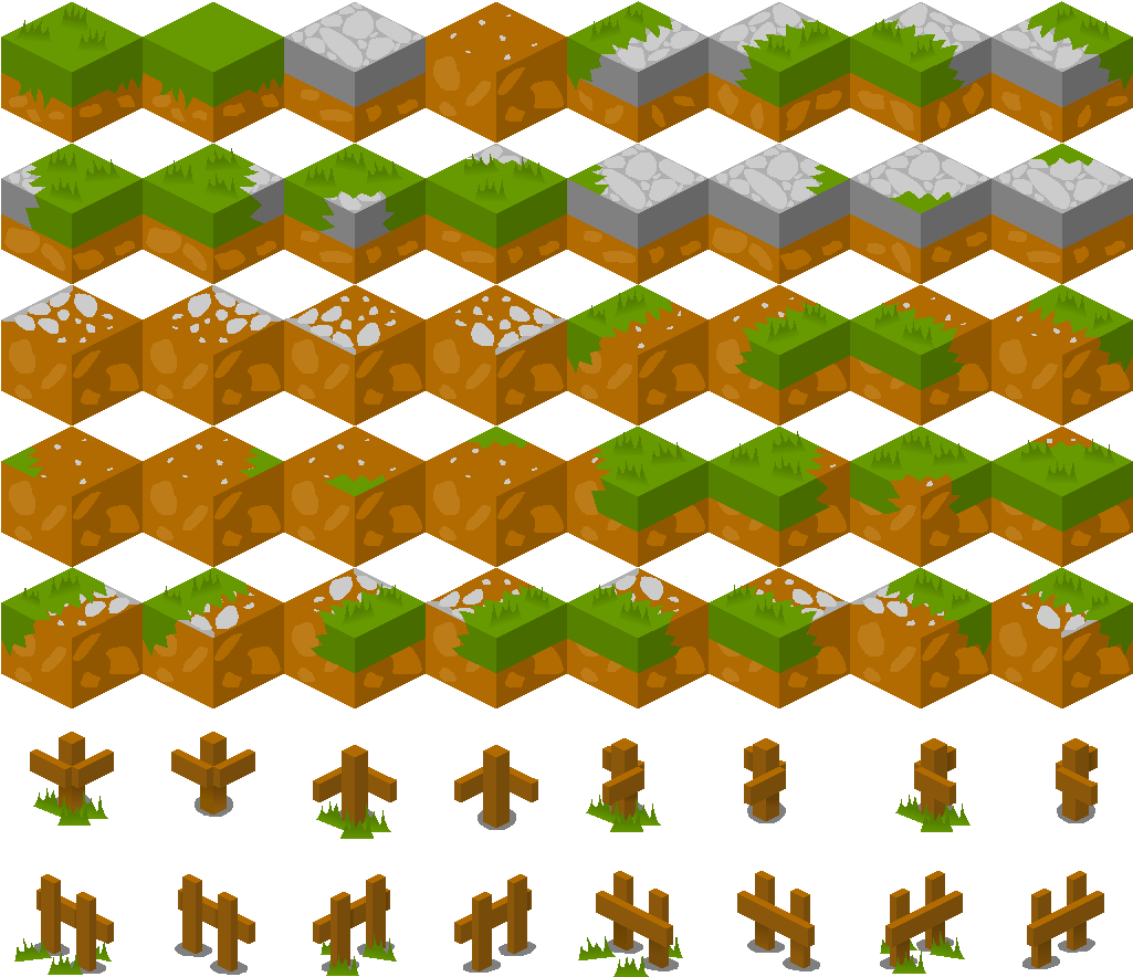Basic Ground Tiles - Isometric Tiles (1024x896), Png Download