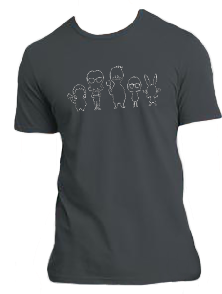 2015 Bob's Burgers Family Outline T-shirt - Shirt (600x600), Png Download