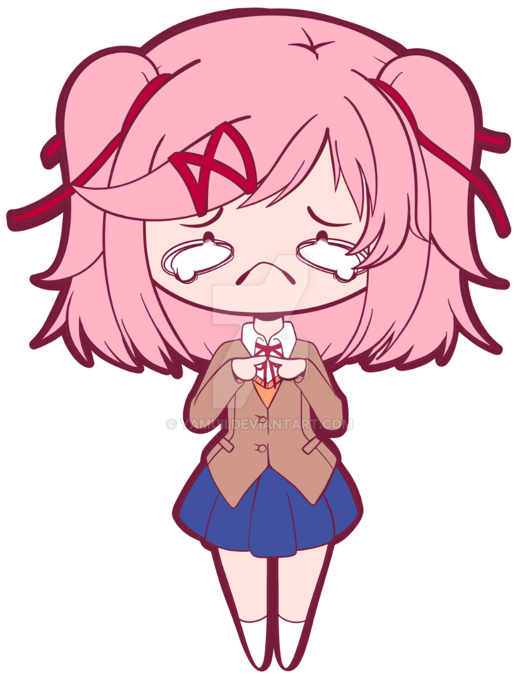 Clipart Free Bean Drawing Kawaii - Embarrassed Natsuki (784x1018), Png Download