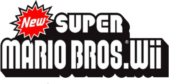 Mario Wii Logo - Super Mario Bros Wii Png (583x400), Png Download