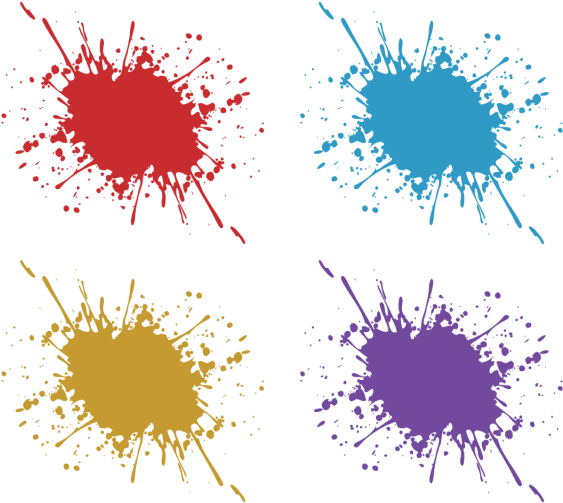 Colorful Vector Splatter Paint - Schizzi Colore Png (640x640), Png Download