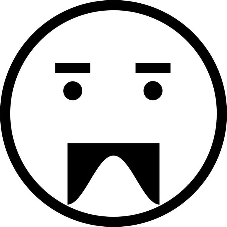 Smiley Emoticon Computer Icons Emoji - Neutral Smiley Black And White (750x750), Png Download