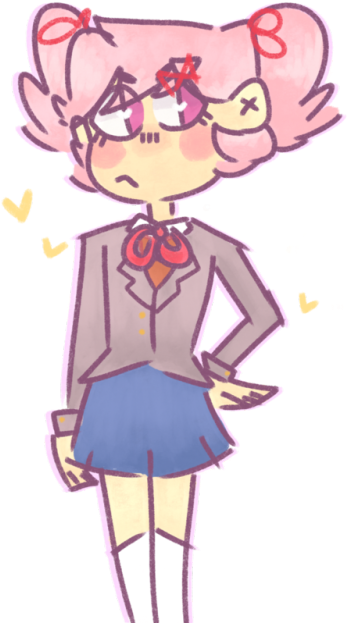 I Needed To Practice Drawin Natsuki So Here's The Gorl - Huniepop Fan Art Sex (500x666), Png Download