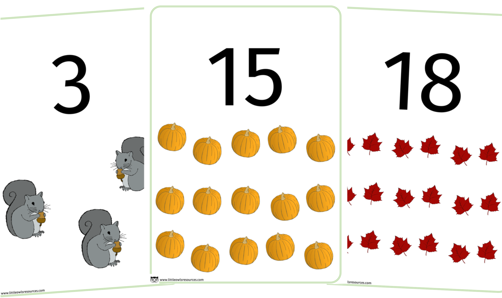 Number Line 1-20 Autumn Counting (1000x667), Png Download
