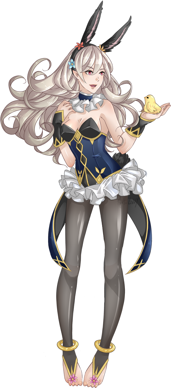 Here Is The Bunny Corrin I Made During The Spring Banner - Fire Emblem Bunny Outfit (800x1628), Png Download