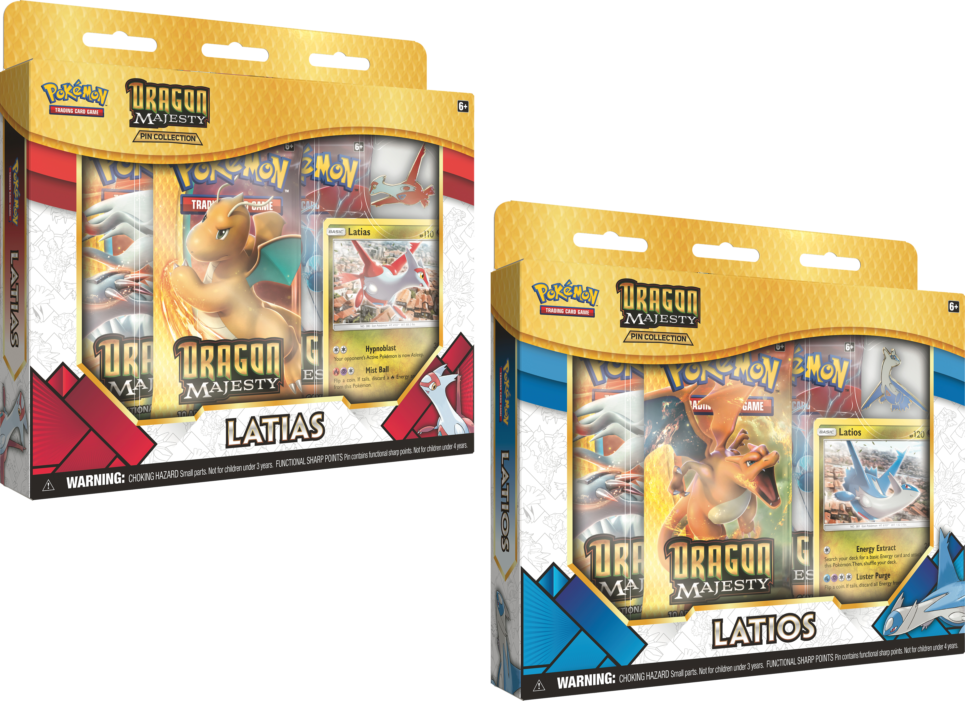 Pokemon Pin Coll Drgn Maj Latias/latios (3882x2821), Png Download